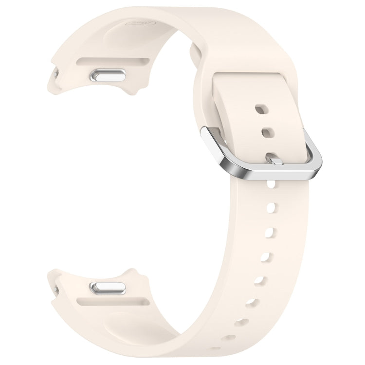For Samsung Galaxy Watch 6 Classic 43mm Solid Color Silver Buckle Quick Release Silicone Watch Band(Starlight) - free shipping - PMC TechLife - Order now!