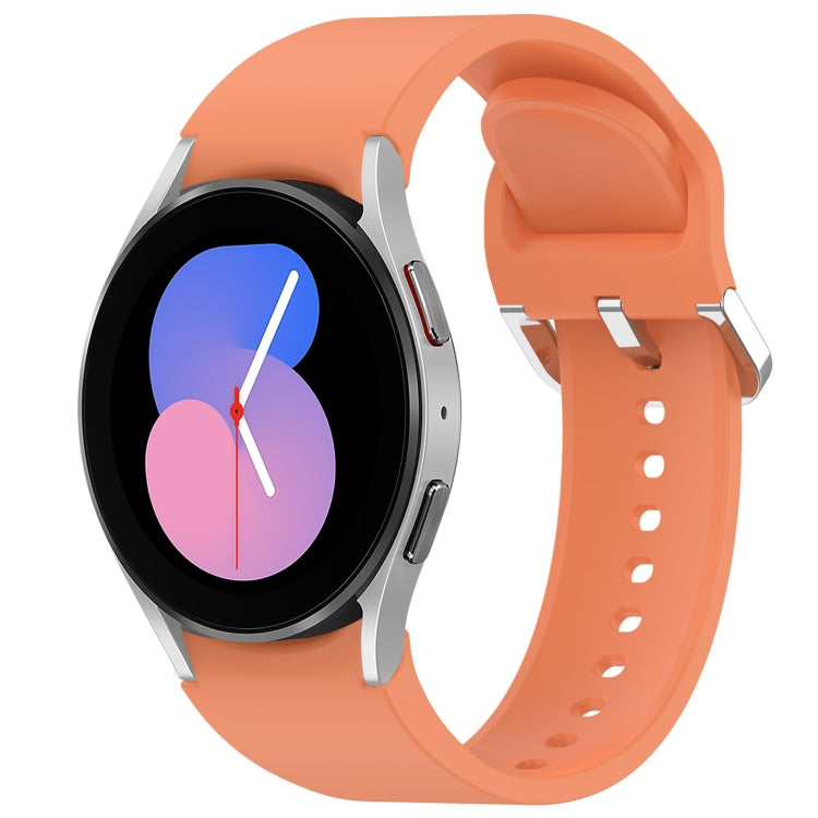 For Samsung Galaxy Watch 5  40mm Solid Color Silver Buckle Quick Release Silicone Watch Band(Orange) - free shipping - PMC TechLife - Order now!