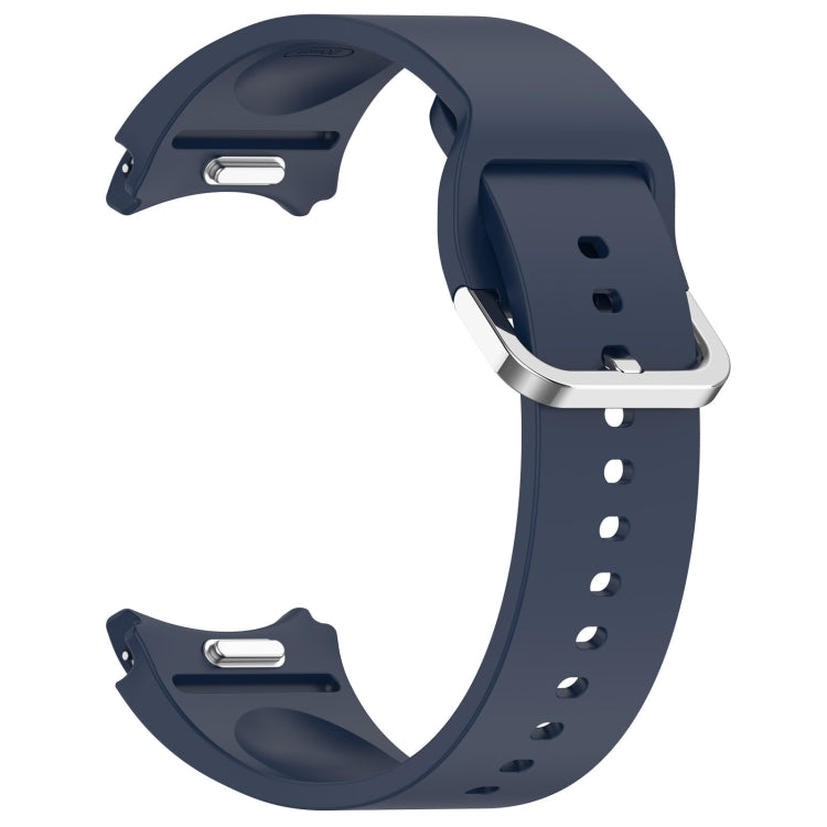 For Samsung Galaxy Watch 4 44mm Solid Color Silver Buckle Quick Release Silicone Watch Band(Midnight Blue) - free shipping - PMC TechLife - Order now!