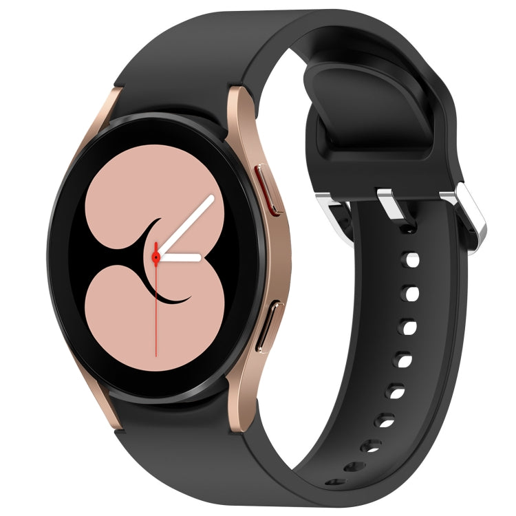For Samsung Galaxy Watch 4 40mm Solid Color Silver Buckle Quick Release Silicone Watch Band(Black) - free shipping - PMC TechLife - Order now!