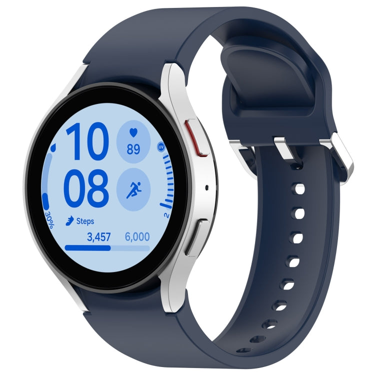 For Samsung Galaxy Watch 7 40mm Solid Color Silver Buckle Quick Release Silicone Watch Band(Midnight Blue) - free shipping - PMC TechLife - Order now!