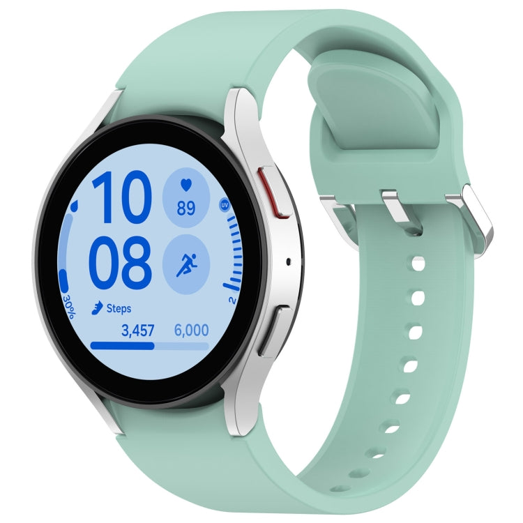 For Samsung Galaxy Watch FE 40mm Solid Color Silver Buckle Quick Release Silicone Watch Band(Teal) - free shipping - PMC TechLife - Order now!