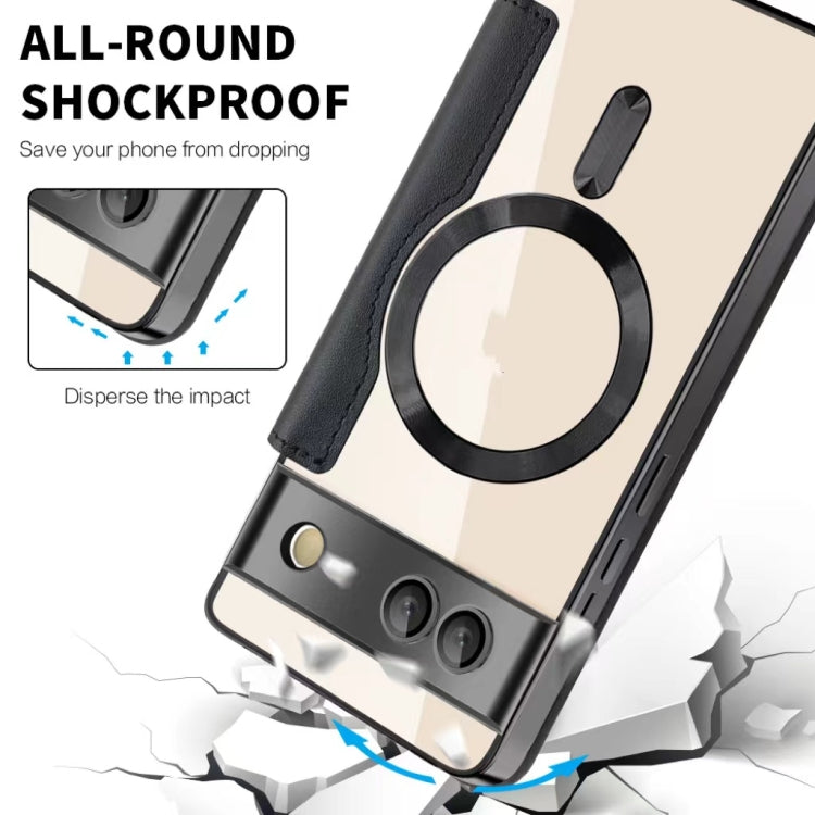 For Google  Pixel 8a Shield Magsafe RFID Anti-theft Rhombus Leather Phone Case(Black) - free shipping - PMC TechLife - Order now!