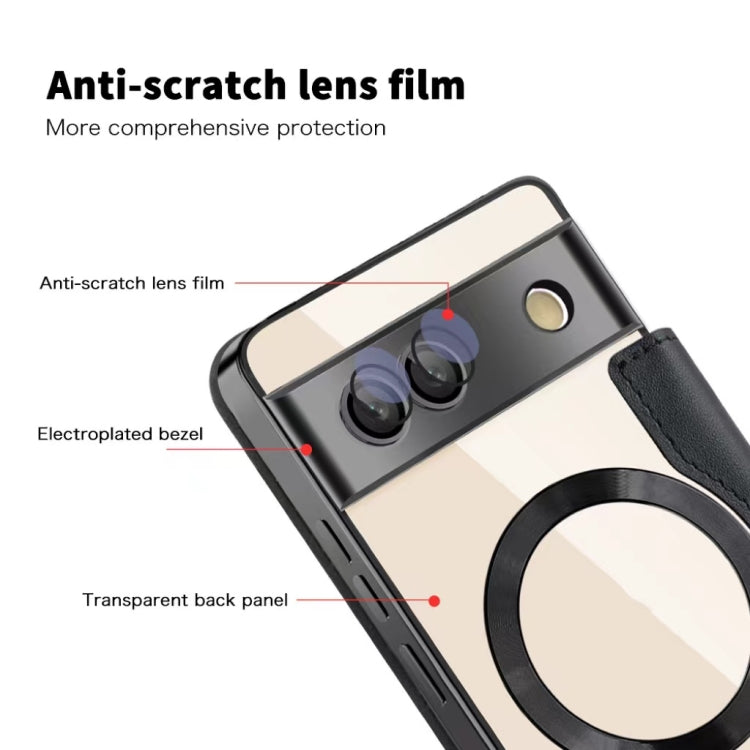 For Google  Pixel 8a Shield Magsafe RFID Anti-theft Rhombus Leather Phone Case(Black) - free shipping - PMC TechLife - Order now!