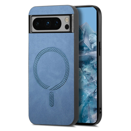 For Google Pixel 9 Pro XL Retro Magsafe Magnetic PU Back Cover Phone Case(Blue) - Google Cases by PMC Jewellery | Online Shopping South Africa | PMC Jewellery | Buy Now Pay Later Mobicred