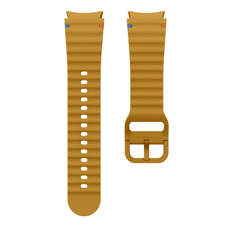 For Samsung Galaxy Watch 7 40 / 44mm Wave Pattern Stitched Silicone Watch Band(Yellow) - free shipping - PMC TechLife - Order now!
