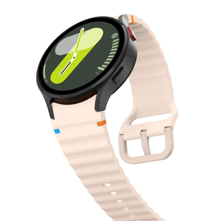 For Samsung Galaxy Watch 5 Pro Wave Pattern Stitched Silicone Watch Band(Pink) - free shipping - PMC TechLife - Order now!