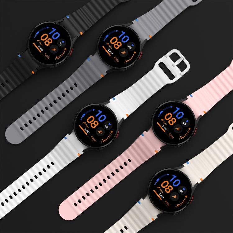 For Samsung Galaxy Watch 4 40 / 44mm Wave Pattern Stitched Silicone Watch Band(Yellow) - free shipping - PMC TechLife - Order now!