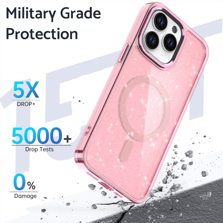 For iPhone 16 Glitter MagSafe Shockproof Phone Case(Blue) - iPhone 16 Cases by PMC TechLife | Online Shopping South Africa | PMC TechLife | Buy Now Pay Later Mobicred