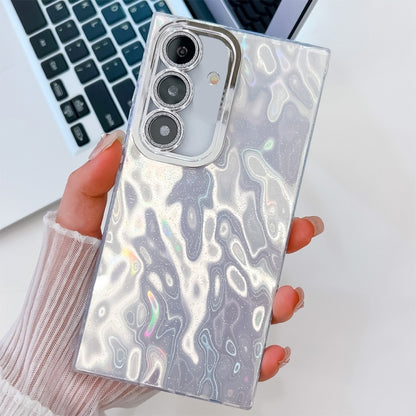 For Samsung Galaxy S25 5G Plating Glitter Texture TPU Phone Case with Lens Film(White Wrinkles) - Galaxy S25 5G Cases by PMC Jewellery | Online Shopping South Africa | PMC Jewellery | Buy Now Pay Later Mobicred