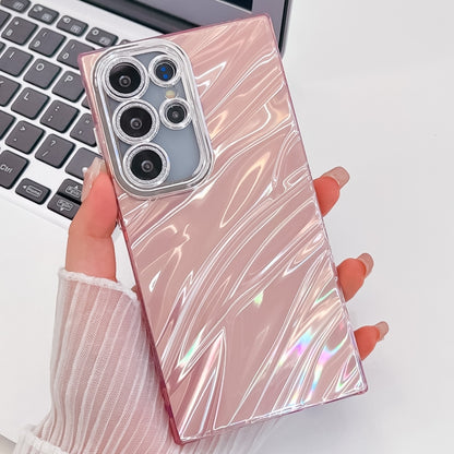 For Samsung Galaxy S25 Ultra 5G Plating Glitter Texture TPU Phone Case with Lens Film(Pink Water Ripples) - Galaxy S25 Ultra 5G Cases by PMC Jewellery | Online Shopping South Africa | PMC Jewellery | Buy Now Pay Later Mobicred