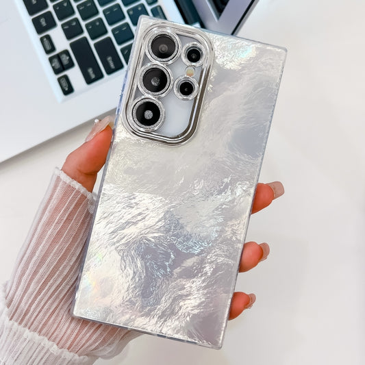 For Samsung Galaxy S25 Ultra 5G Plating Glitter Texture TPU Phone Case with Lens Film(White Tinfoil Texture) - Galaxy S25 Ultra 5G Cases by PMC Jewellery | Online Shopping South Africa | PMC Jewellery | Buy Now Pay Later Mobicred