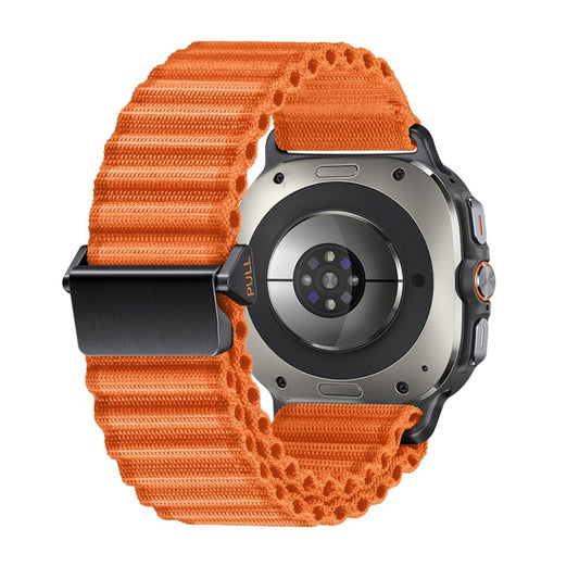 For Samsung Galaxy Watch Ultra 47mm Ocean Style Magnetic Buckle Braided Watch Band(Orange) - Watch Bands by PMC Jewellery | Online Shopping South Africa | PMC Jewellery | Buy Now Pay Later Mobicred