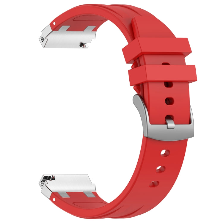For Amazfit Bip U 20mm Quick Release Silver Buckle Royal Silicone Watch Band(Red) - free shipping - PMC TechLife - Order now!