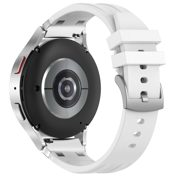 For Amazfit Active 20mm Quick Release Silver Buckle Royal Silicone Watch Band(White) - free shipping - PMC TechLife - Order now!