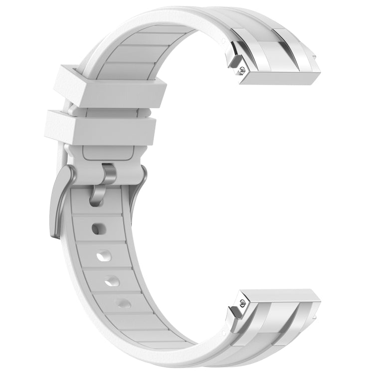 For Amazfit Active 20mm Quick Release Silver Buckle Royal Silicone Watch Band(White) - free shipping - PMC TechLife - Order now!