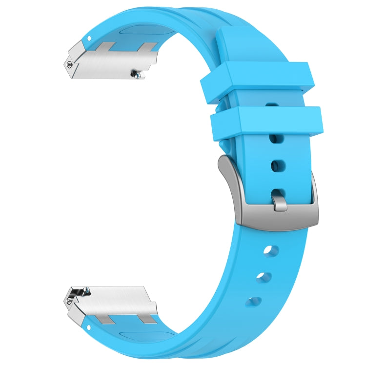 For Amazfit Active 20mm Quick Release Silver Buckle Royal Silicone Watch Band(Sky Blue) - free shipping - PMC TechLife - Order now!