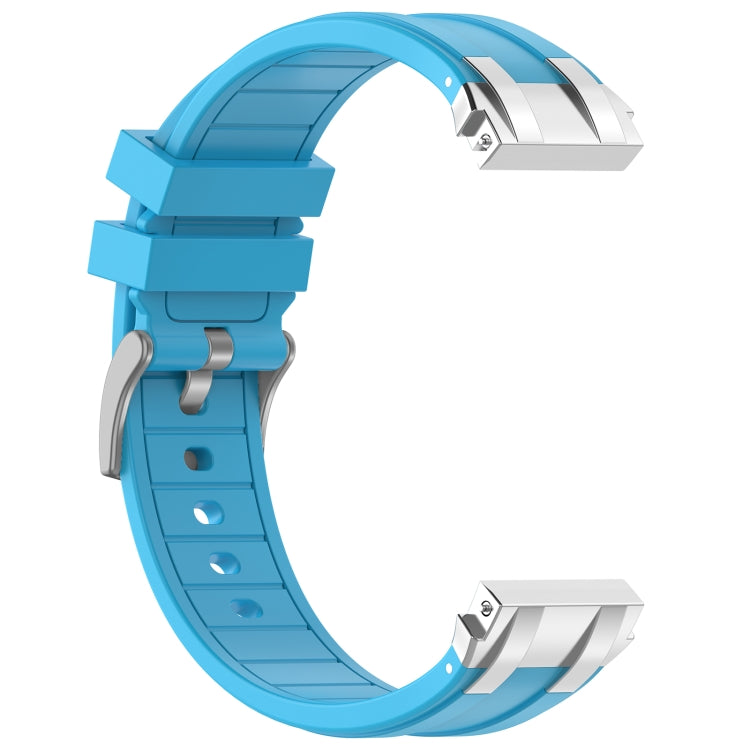 For Amazfit Active 20mm Quick Release Silver Buckle Royal Silicone Watch Band(Sky Blue) - free shipping - PMC TechLife - Order now!