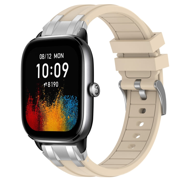 For Amazfit GTS4 Mini 20mm Quick Release Silver Buckle Royal Silicone Watch Band(Starlight) - free shipping - PMC TechLife - Order now!