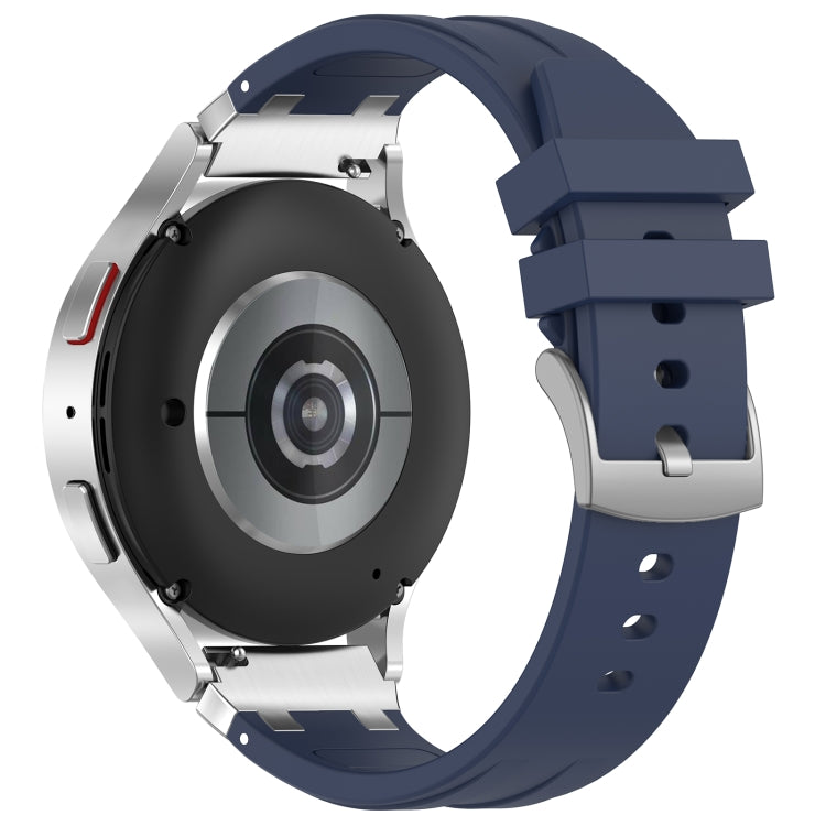 For Amazfit Bip3 20mm Quick Release Silver Buckle Royal Silicone Watch Band(Navy Blue) - free shipping - PMC TechLife - Order now!