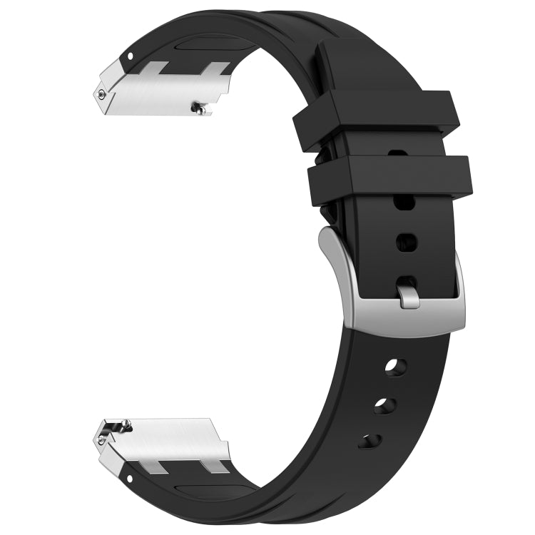 For Amazfit Bip3 20mm Quick Release Silver Buckle Royal Silicone Watch Band(Black) - free shipping - PMC TechLife - Order now!