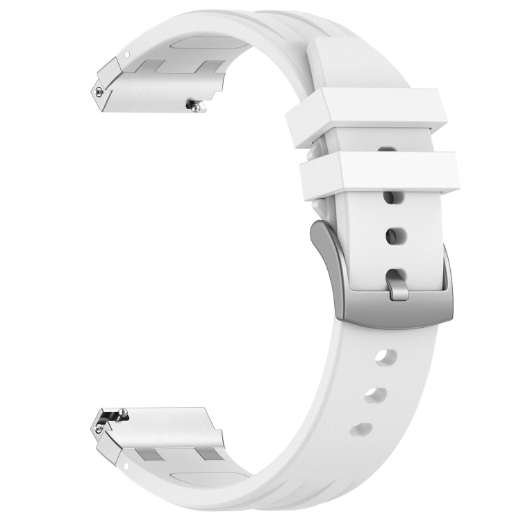 For Amazfit Pop Pro 20mm Quick Release Silver Buckle Royal Silicone Watch Band(White) - free shipping - PMC TechLife - Order now!