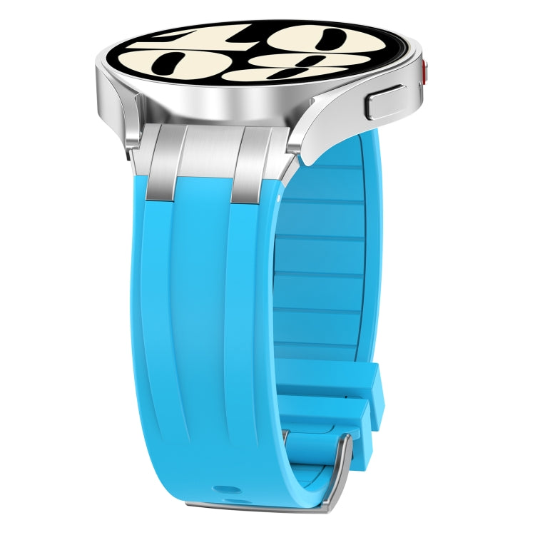 For Amazfit Pop 20mm Quick Release Silver Buckle Royal Silicone Watch Band(Sky Blue) - free shipping - PMC TechLife - Order now!