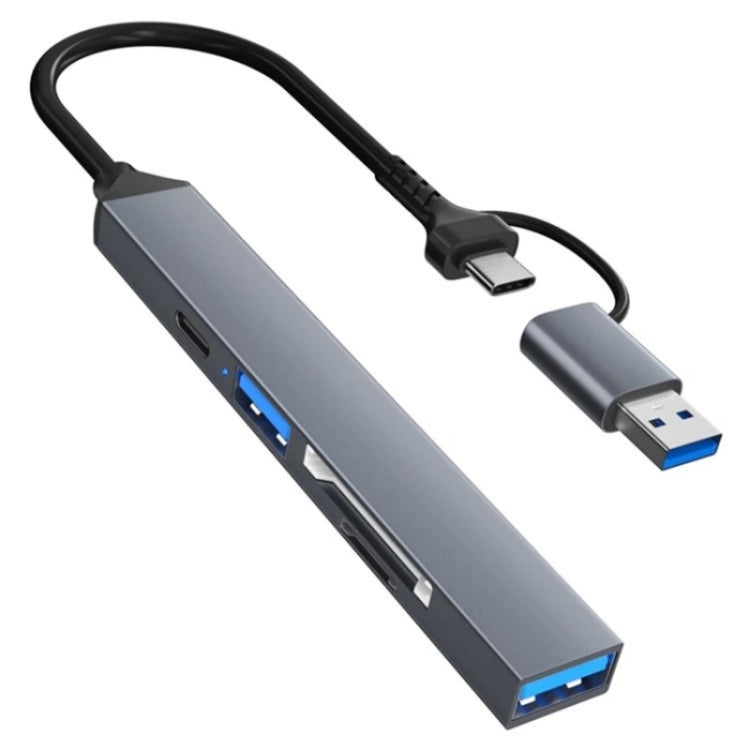 ADS-806D Type-C+USB to USB 3.0 Hub SD / TF Card Reader Multi-Function Docking Station - USB 3.0 HUB by PMC TechLife | Online Shopping South Africa | PMC TechLife | Buy Now Pay Later Mobicred