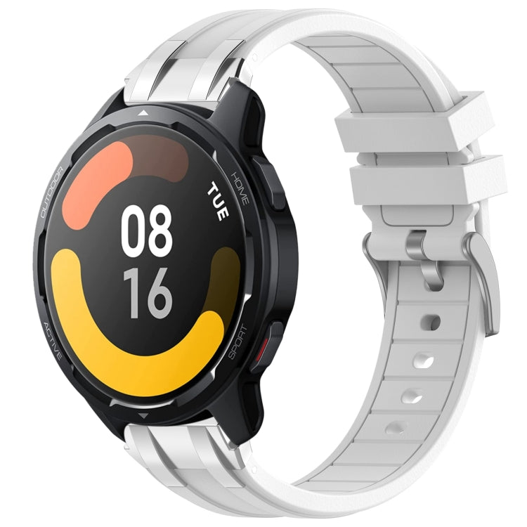 For Xiaomi Watch S1 Active 22mm Quick Release Silver Buckle Royal Silicone Watch Band(White) - free shipping - PMC TechLife - Order now!