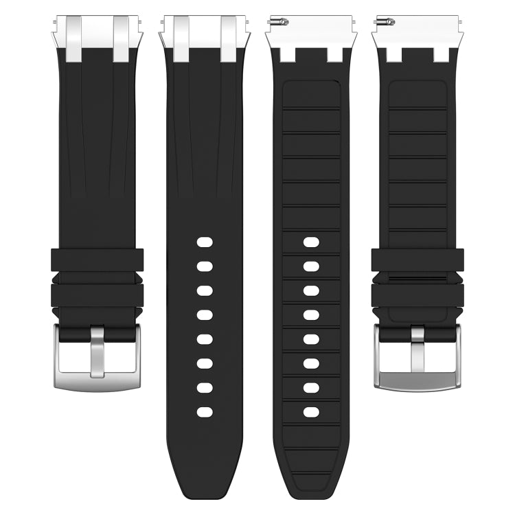 For Garmin Forerunner 255 22mm Quick Release Silver Buckle Royal Silicone Watch Band(Black) - free shipping - PMC TechLife - Order now!