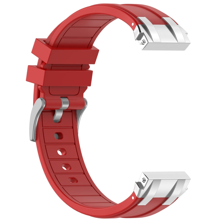 For Garmin Forerunner 255 22mm Quick Release Silver Buckle Royal Silicone Watch Band(Red) - free shipping - PMC TechLife - Order now!