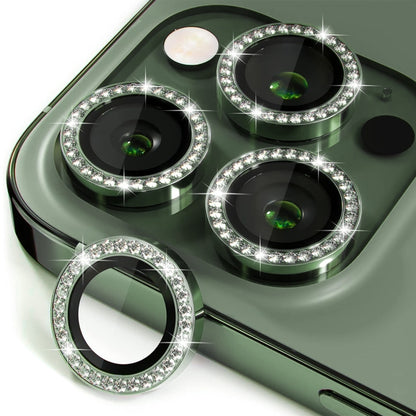 For iPhone 16 Pro / 16 Pro Max ENKAY AR Anti-reflection Individual Diamond Ring Camera Lens Glass Full Film(Deep Green) - iPhone 16 Pro Max Tempered Glass by ENKAY | Online Shopping South Africa | PMC Jewellery | Buy Now Pay Later Mobicred