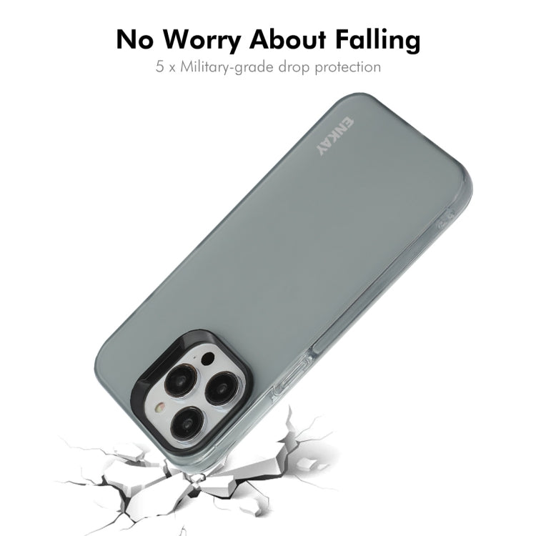 For iPhone 15 Pro Max ENKAY Hat-Prince Translucent Matte TPU Soft Phone Case(Grey) - iPhone 15 Pro Max Cases by ENKAY | Online Shopping South Africa | PMC Jewellery | Buy Now Pay Later Mobicred