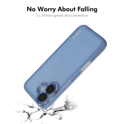 For iPhone 16 ENKAY Hat-Prince Translucent Matte TPU Phone Case with Lens Film(White) - iPhone 16 Cases by ENKAY | Online Shopping South Africa | PMC Jewellery | Buy Now Pay Later Mobicred