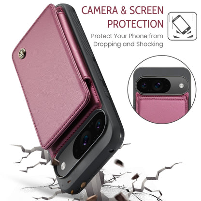 For Google Pixel 9 / 9 Pro CaseMe C22 Card Slots Holder RFID Anti-theft Phone Case(Wine) - Google Cases by CaseMe | Online Shopping South Africa | PMC Jewellery | Buy Now Pay Later Mobicred