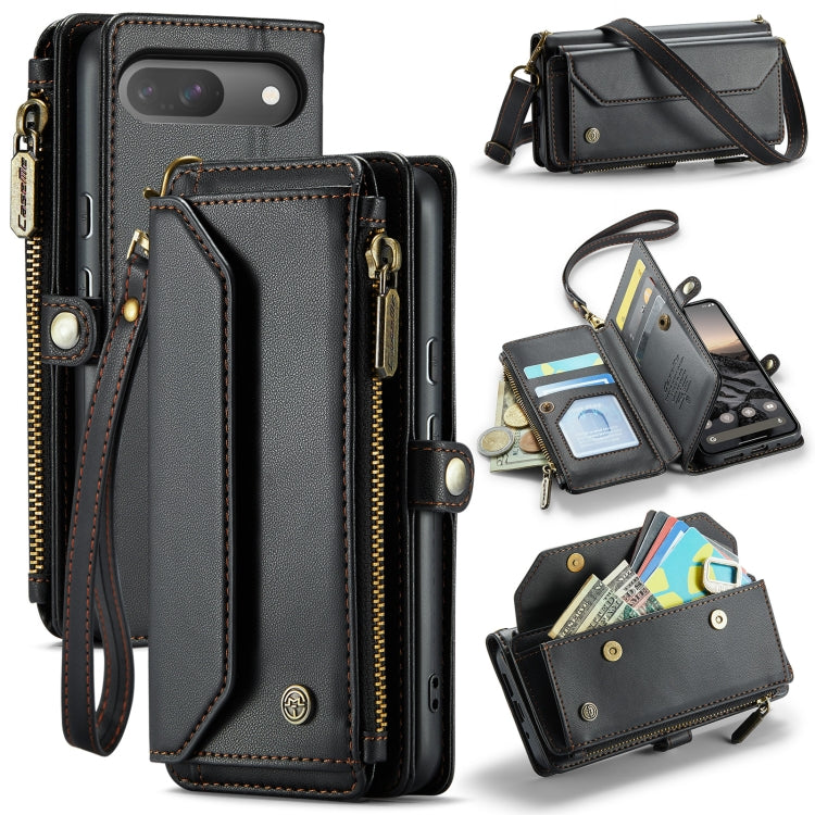 For Google Pixel 9 / 9 Pro CaseMe C36 Card Slots Zipper Wallet RFID Anti-theft Leather Phone Case(Black) - Google Cases by CaseMe | Online Shopping South Africa | PMC Jewellery | Buy Now Pay Later Mobicred