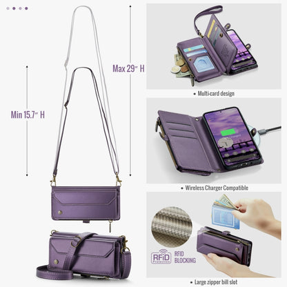 For Google Pixel 9 / 9 Pro CaseMe C36 Card Slots Zipper Wallet RFID Anti-theft Leather Phone Case(Purple) - Google Cases by CaseMe | Online Shopping South Africa | PMC Jewellery | Buy Now Pay Later Mobicred