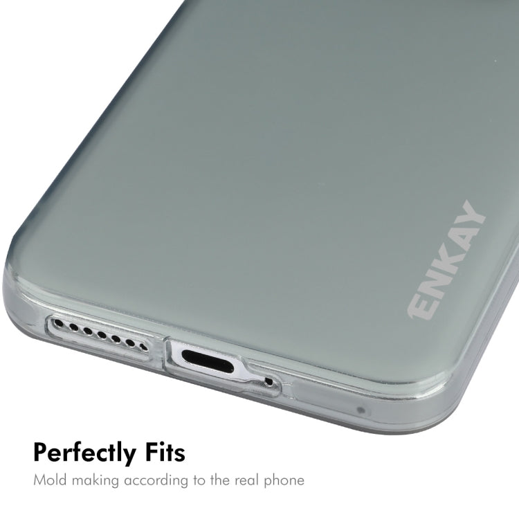 For Xiaomi 14 ENKAY Hat-Prince Translucent Matte TPU Soft Phone Case + 9H Big Arc Edge Film(Grey) - 14 Cases by ENKAY | Online Shopping South Africa | PMC Jewellery | Buy Now Pay Later Mobicred