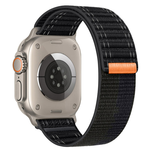 For Apple Watch Ultra 2 49mm Sea Wave Nylon Hook and Loop Fastener Watch Band(Black) - Watch Bands by PMC Jewellery | Online Shopping South Africa | PMC Jewellery | Buy Now Pay Later Mobicred