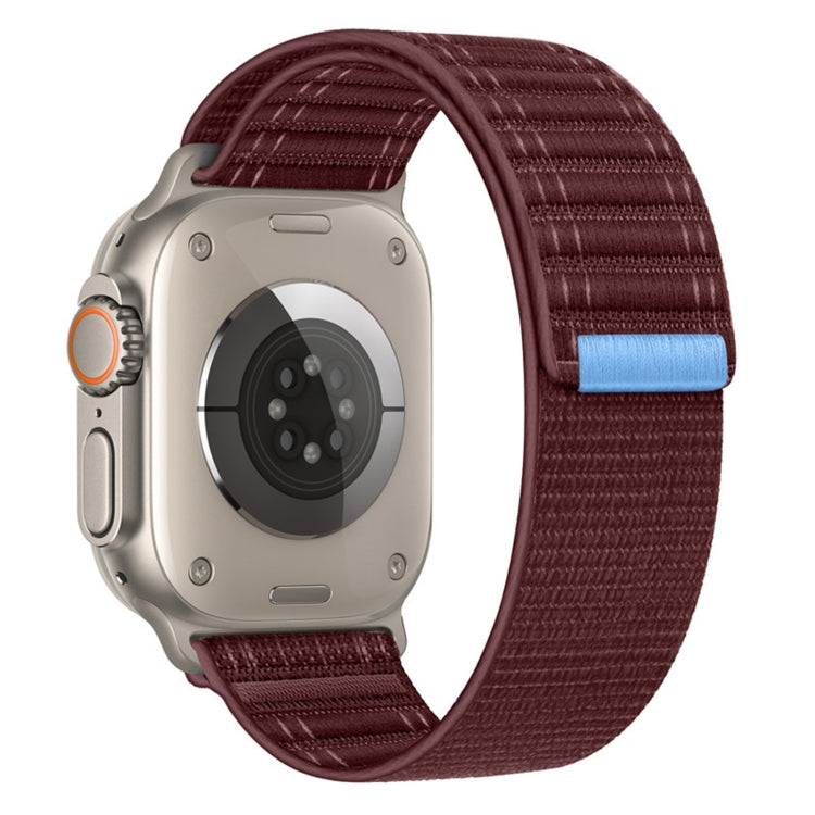 For Apple Watch Ultra 2 49mm Sea Wave Nylon Hook and Loop Fastener Watch Band(Wine Red) - Watch Bands by PMC Jewellery | Online Shopping South Africa | PMC Jewellery | Buy Now Pay Later Mobicred