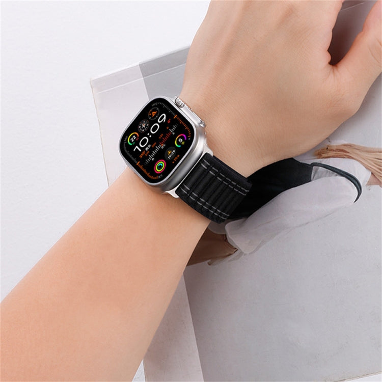 For Apple Watch Ultra 2 49mm Sea Wave Nylon Hook and Loop Fastener Watch Band(Black) - Watch Bands by PMC Jewellery | Online Shopping South Africa | PMC Jewellery | Buy Now Pay Later Mobicred