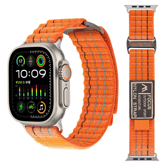 For Apple Watch Ultra 2 49mm Two Sections Nylon Hook and Loop Fastener Watch Band(Vibrant Orange) - Watch Bands by PMC Jewellery | Online Shopping South Africa | PMC Jewellery | Buy Now Pay Later Mobicred