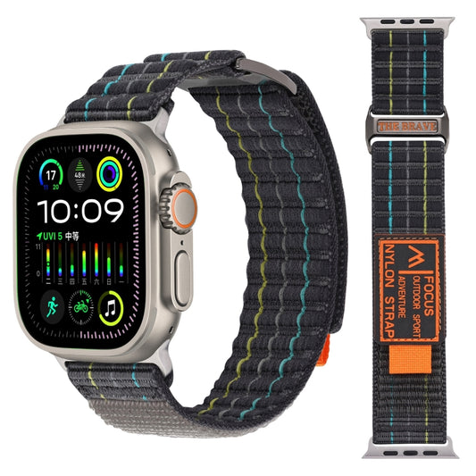 For Apple Watch Ultra 2 49mm Two Sections Nylon Hook and Loop Fastener Watch Band(Charcoal Gray) - Watch Bands by PMC Jewellery | Online Shopping South Africa | PMC Jewellery | Buy Now Pay Later Mobicred