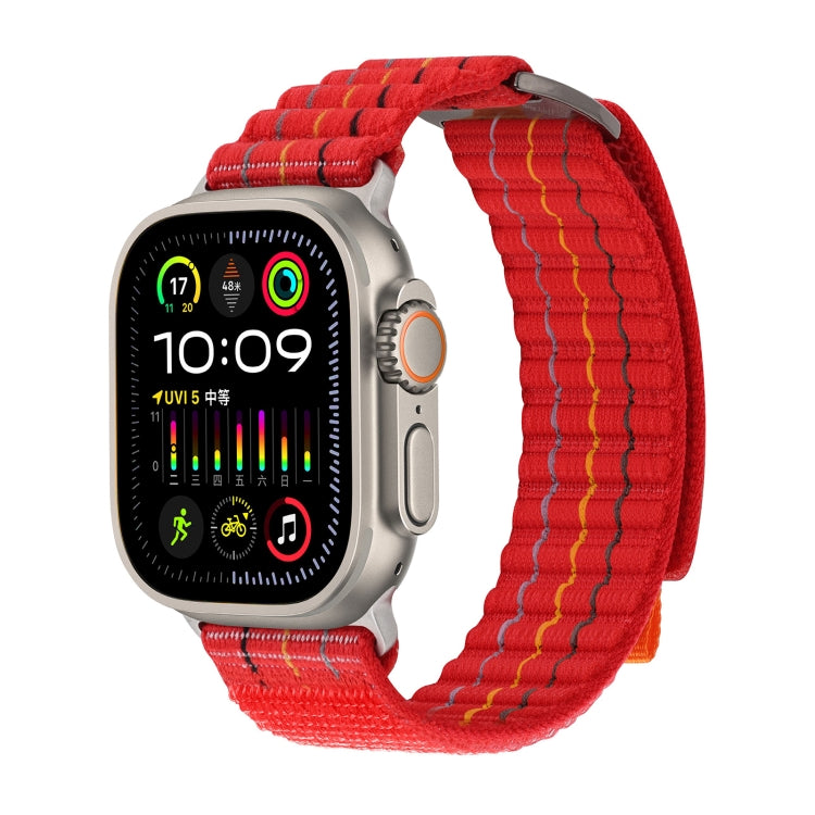 For Apple Watch Ultra 2 49mm Two Sections Nylon Hook and Loop Fastener Watch Band(Cherry Red) - Watch Bands by PMC Jewellery | Online Shopping South Africa | PMC Jewellery | Buy Now Pay Later Mobicred