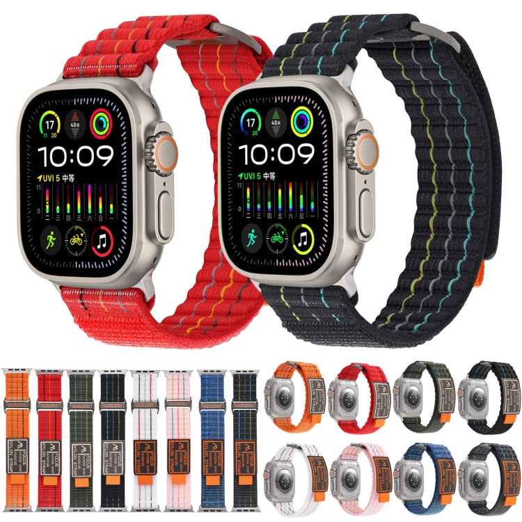 For Apple Watch Ultra 49mm Two Sections Nylon Hook and Loop Fastener Watch Band(Scuba Blue) - Watch Bands by PMC Jewellery | Online Shopping South Africa | PMC Jewellery | Buy Now Pay Later Mobicred