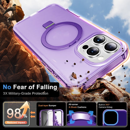 For iPhone 16 Pro Frosted Skin Feel MagSafe Holder 360 Full Body Phone Case(Purple) - iPhone 16 Pro Cases by PMC Jewellery | Online Shopping South Africa | PMC Jewellery | Buy Now Pay Later Mobicred