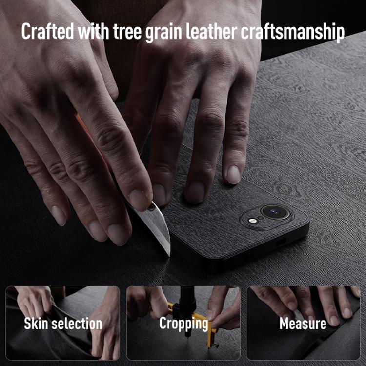 For iPhone 16e Tree Bark Leather Shockproof Phone Case(Grey) - iPhone 16e Cases by PMC TechLife | Online Shopping South Africa | PMC TechLife | Buy Now Pay Later Mobicred