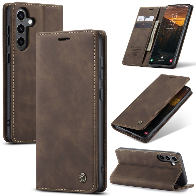 For Samsung Galaxy S24 FE 5G CaseMe 013 Multifunctional Horizontal Flip Leather Phone Case(Coffee) - Galaxy S24 FE 5G Cases by CaseMe | Online Shopping South Africa | PMC Jewellery | Buy Now Pay Later Mobicred