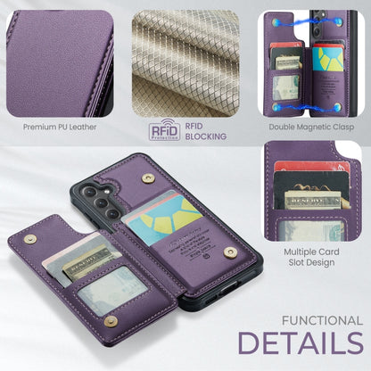 For Samsung Galaxy S24 FE 5G CaseMe C22 Card Slots Holder RFID Anti-theft Phone Case(Purple) - Galaxy S24 FE 5G Cases by CaseMe | Online Shopping South Africa | PMC Jewellery | Buy Now Pay Later Mobicred