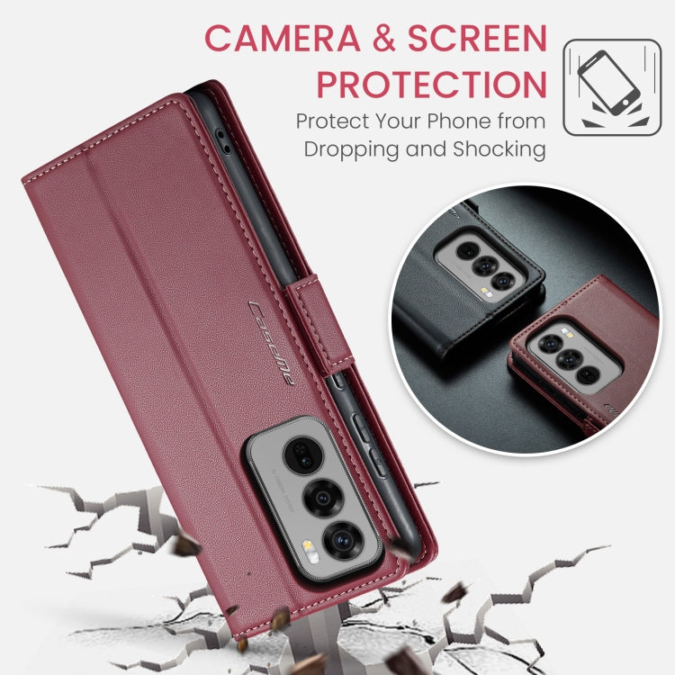 For OPPO Reno12 5G Global CaseMe 023 Butterfly Buckle Litchi Texture RFID Anti-theft Leather Phone Case(Red) - Reno12 Cases by CaseMe | Online Shopping South Africa | PMC Jewellery | Buy Now Pay Later Mobicred